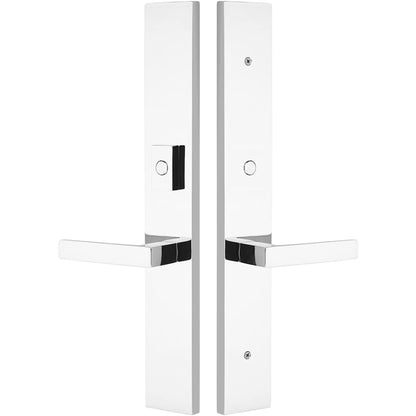 Emtek Modern Rectangular Multi Point Trim – Passage – Unlacquered Brass