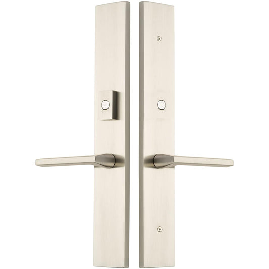 Emtek Modern Rectangular Multi Point Trim – Inactive / Dummy Pair – Satin Brass