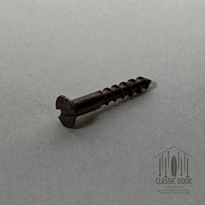 Oil-rubbed bronze flat head slotted solid brass wood screw