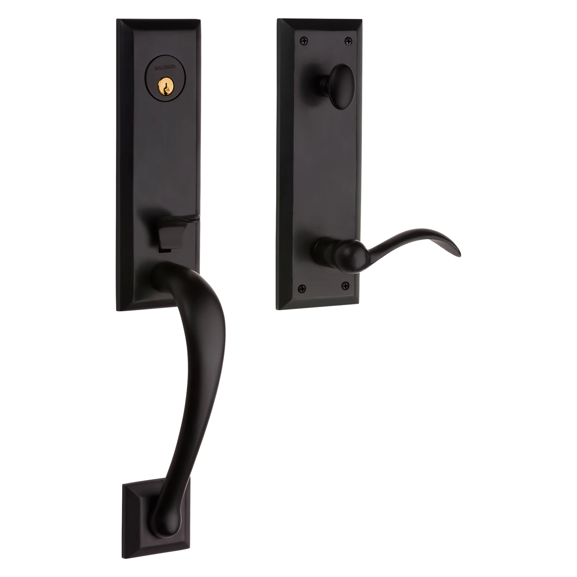 Handleset with Beavertail Lever - 031 - Non-lacquered Brass; LH