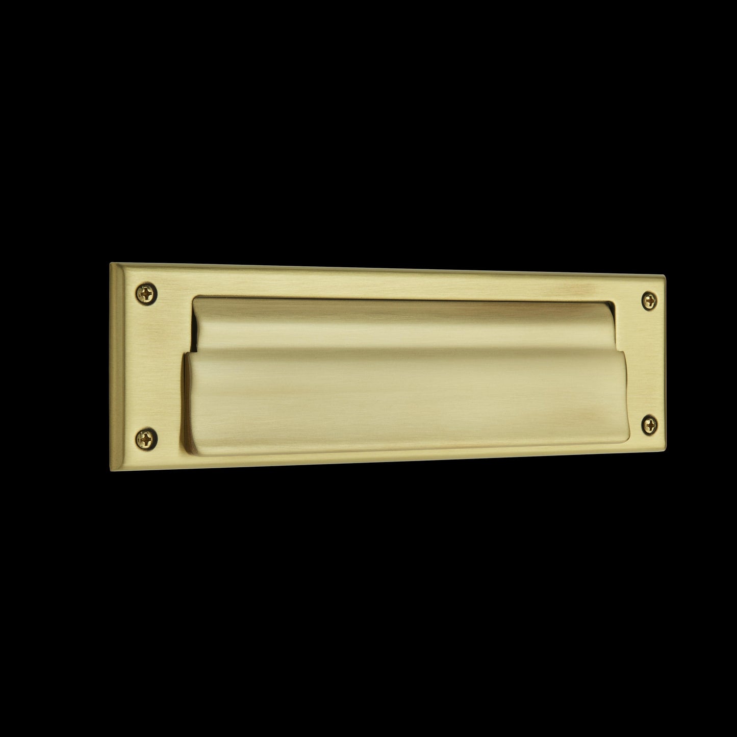 Letter Box Plate with Liner Insert - 060 - Satin Brass - Brown