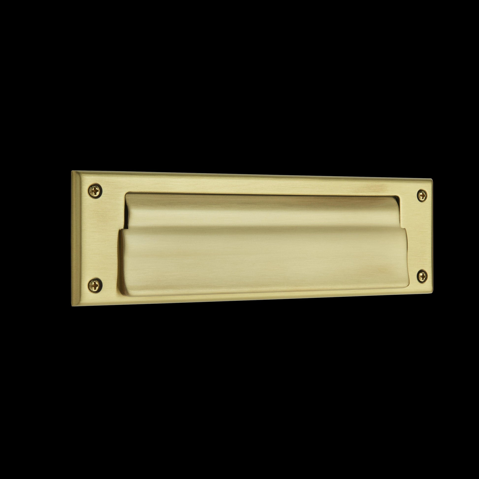 Letter Box Plate with Liner Insert - 060 - Satin Brass - Brown
