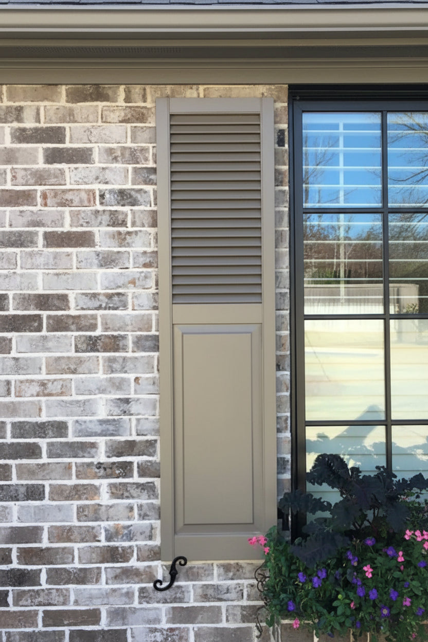 Louvered with Panel Shutters - Western Red Cedar; Standard Color