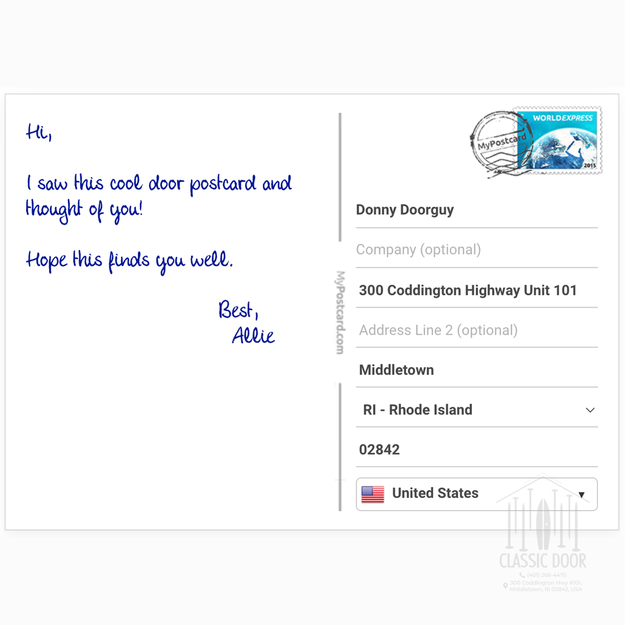 Postcard from Paros - Postcard in an envelope