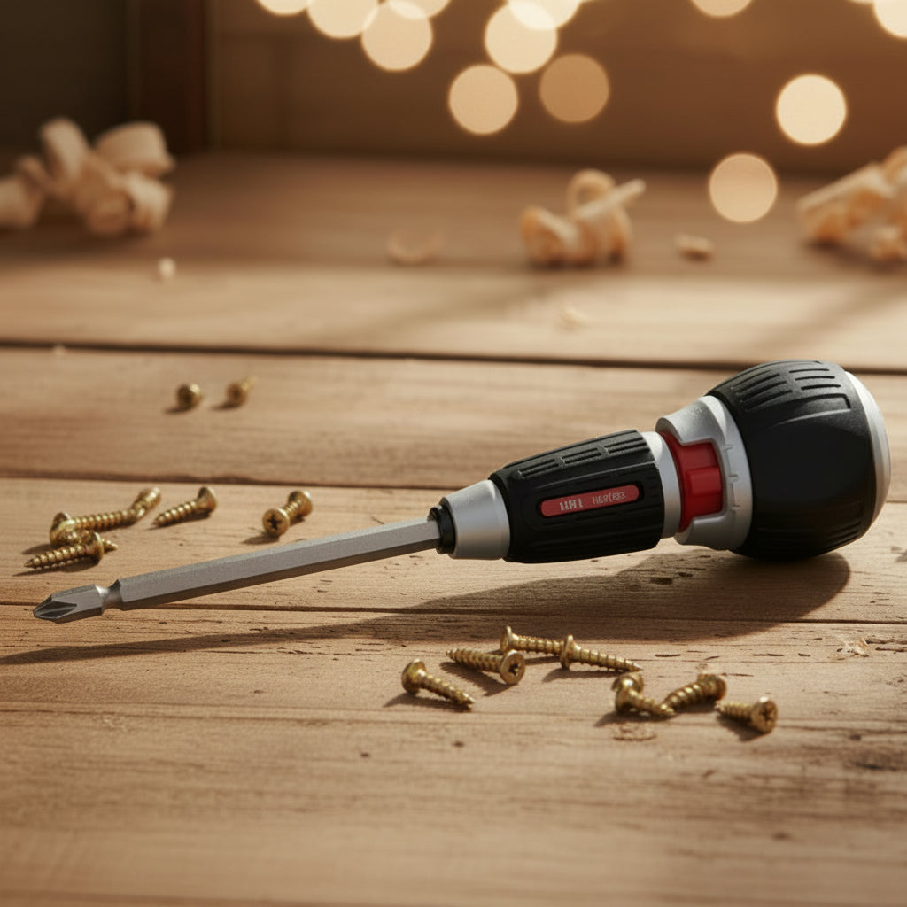 Ratcheting Screwdriver Ball Handle - Single