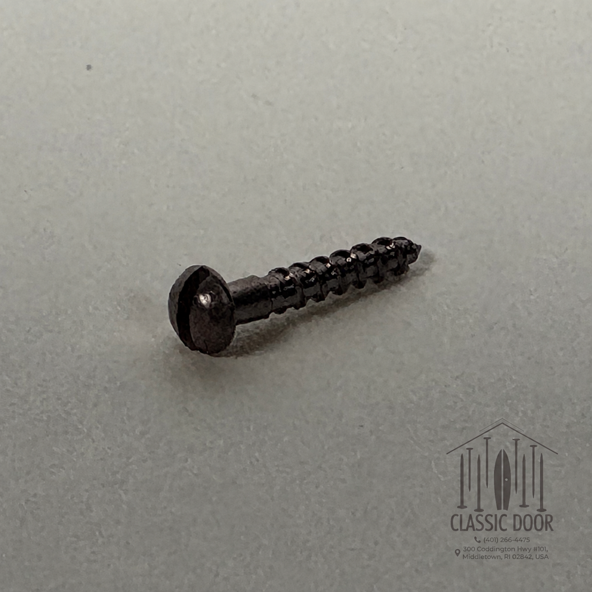 Oil-rubbed bronze round head slotted solid brass wood screw