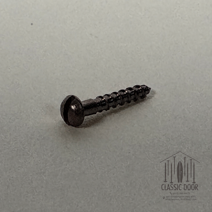 Oil-rubbed bronze round head slotted solid brass wood screw