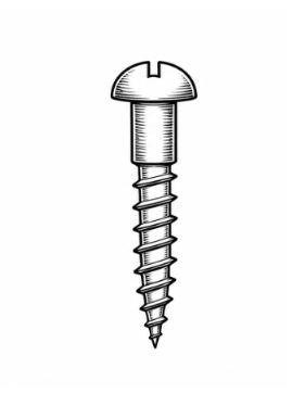 Round Head Slotted screw type reference