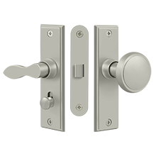Screen Door Mortise Lockset with Rectangular Plates - US3 - Polished Brass