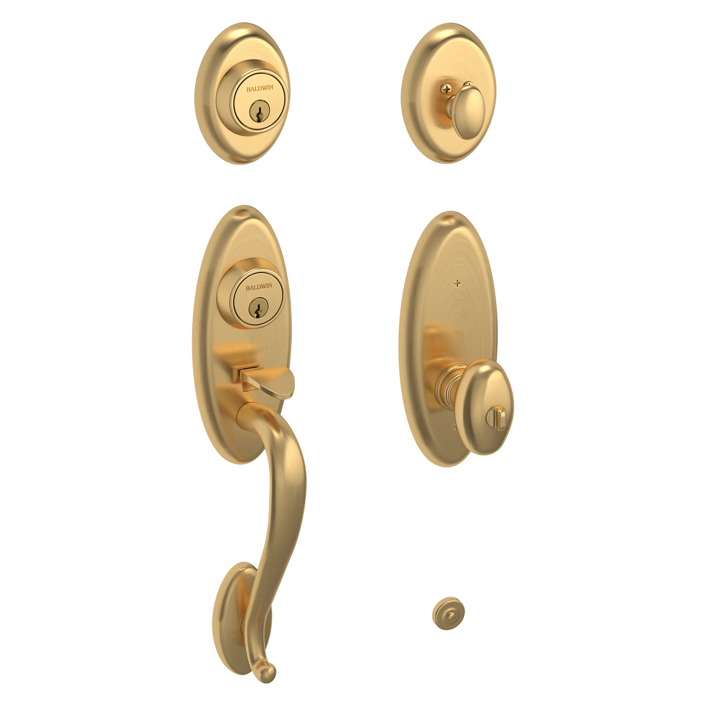 Sectional Handleset with Knob - 044 - Lifetime (PVD) Satin Brass; LH