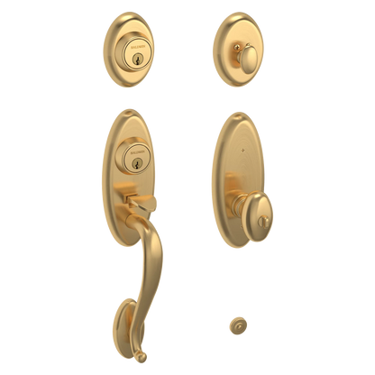 Sectional Handleset with Knob - 044 - Lifetime (PVD) Satin Brass; LH
