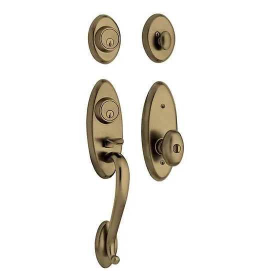 Sectional Handleset with Knob - 050 - Satin Brass & Black; LH