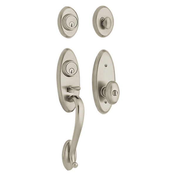 Sectional Handleset with Knob - 056 - Lifetime (PVD) Satin Nickel; LH