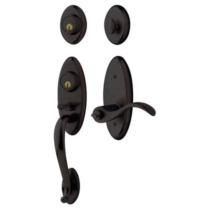 Sectional Handleset with Wave Lever - 050 - Satin Brass & Black; RH