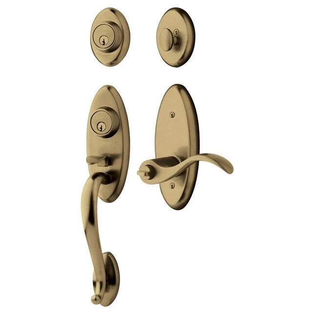 Sectional Handleset with Wave Lever - 050 - Satin Brass & Black; LH