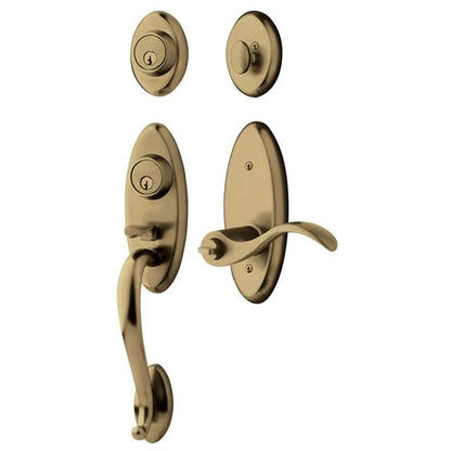 Sectional Handleset with Wave Lever - 050 - Satin Brass & Black; LH