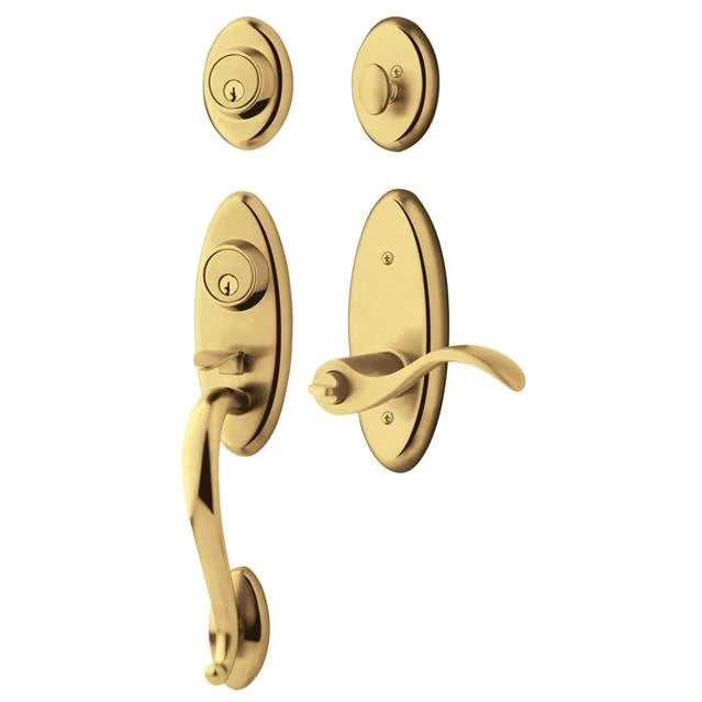 Sectional Handleset with Wave Lever - 003 - Lifetime (PVD) Polished Brass; LH