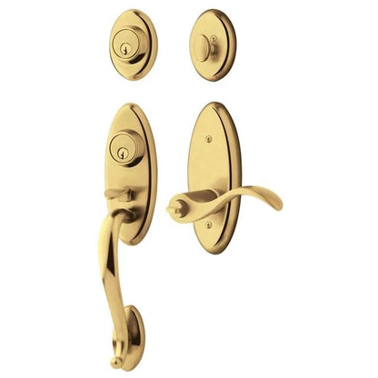 Sectional Handleset with Wave Lever - 003 - Lifetime (PVD) Polished Brass; LH