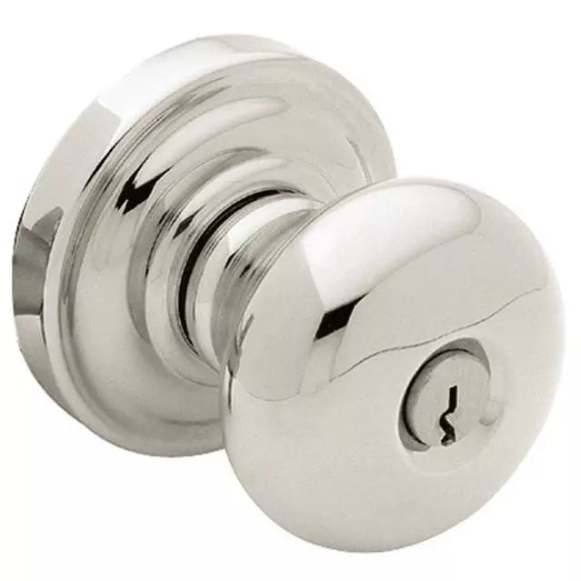 Solid Brass Door Knob Set — Keyed - 044 - Lifetime (PVD) Satin Brass