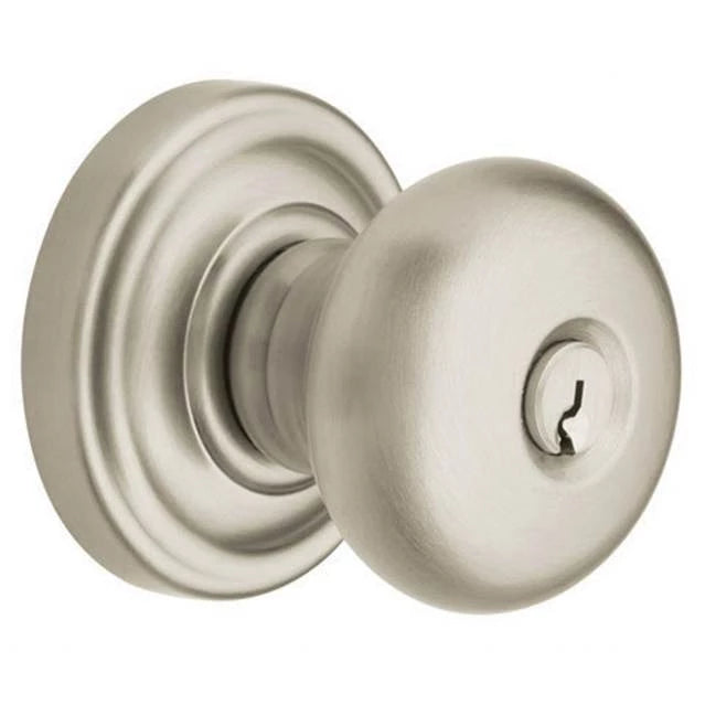 Solid Brass Door Knob Set — Keyed - 050 - Satin Brass & Black