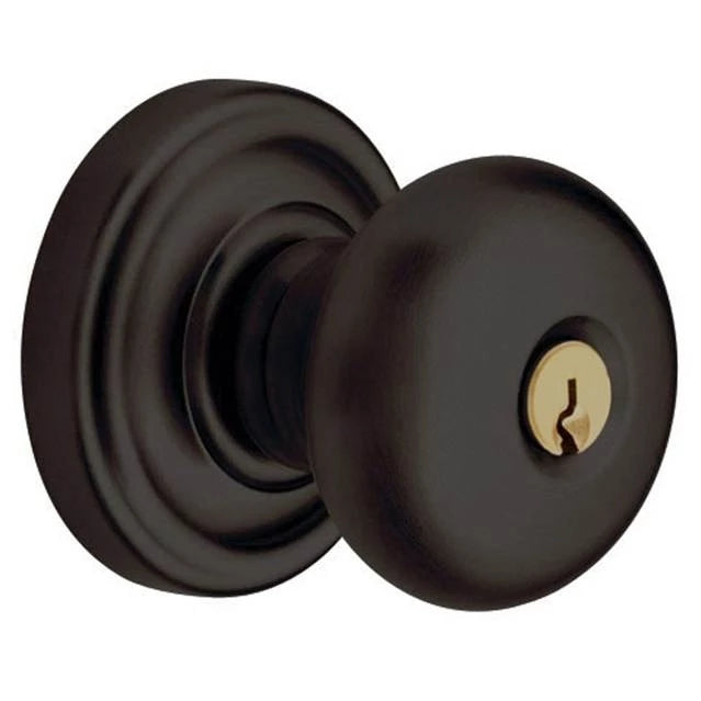 Solid Brass Door Knob Set — Keyed - 056 - Lifetime (PVD) Satin Nickel