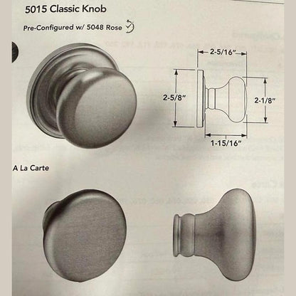 Solid Brass Door Knob Set — No Key - Non-Lacquered Brass